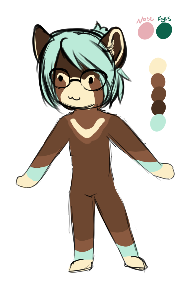 A scribbly reference for Mocha, to get a quick idea of how well her colors go together. Yay chocolate!