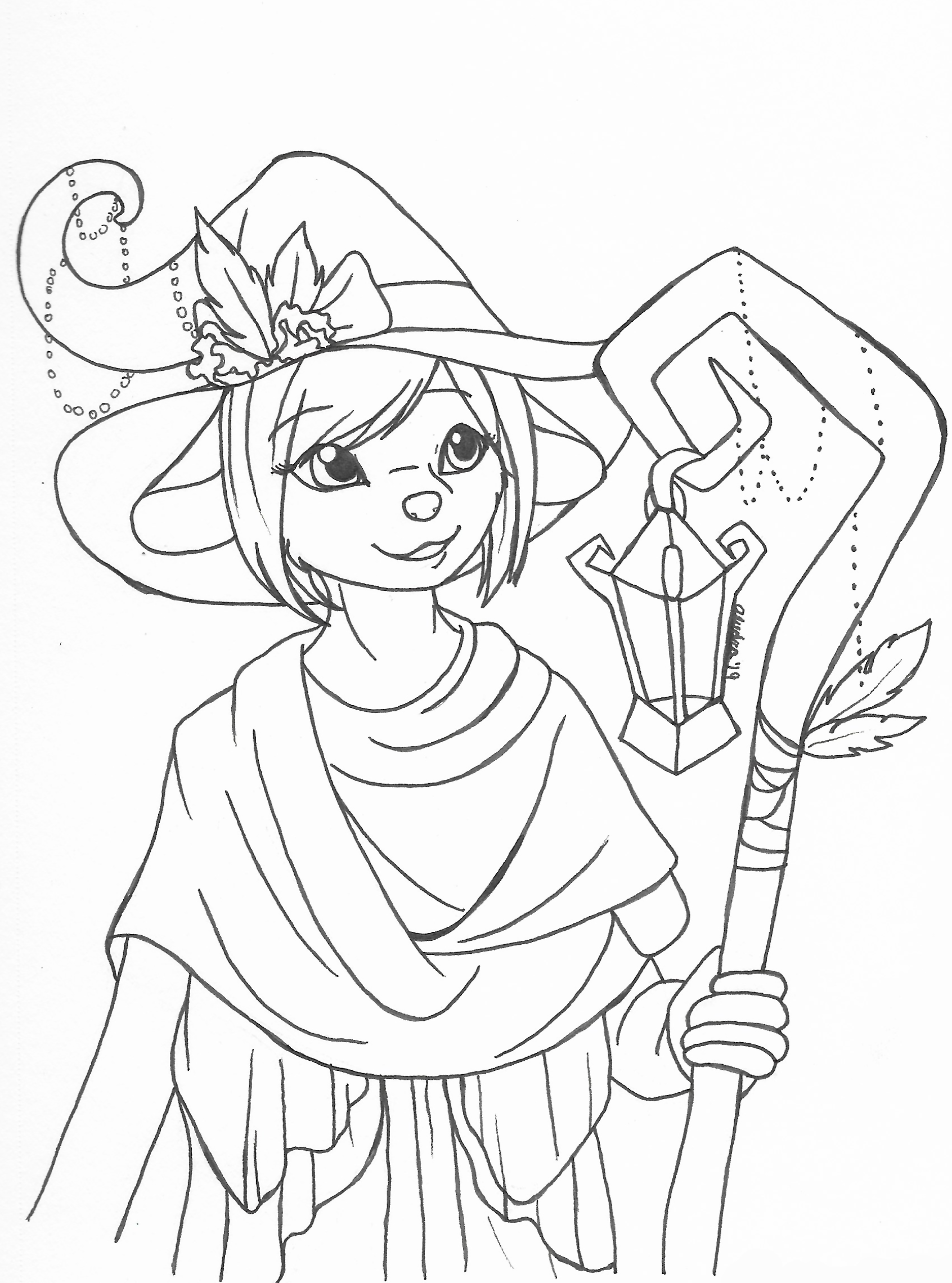 OC-tober art of Neco, with the prompt Enchanted. She's like an enchanted underworld witch, and I finally settled on her being a small mouse by the time I drew this.