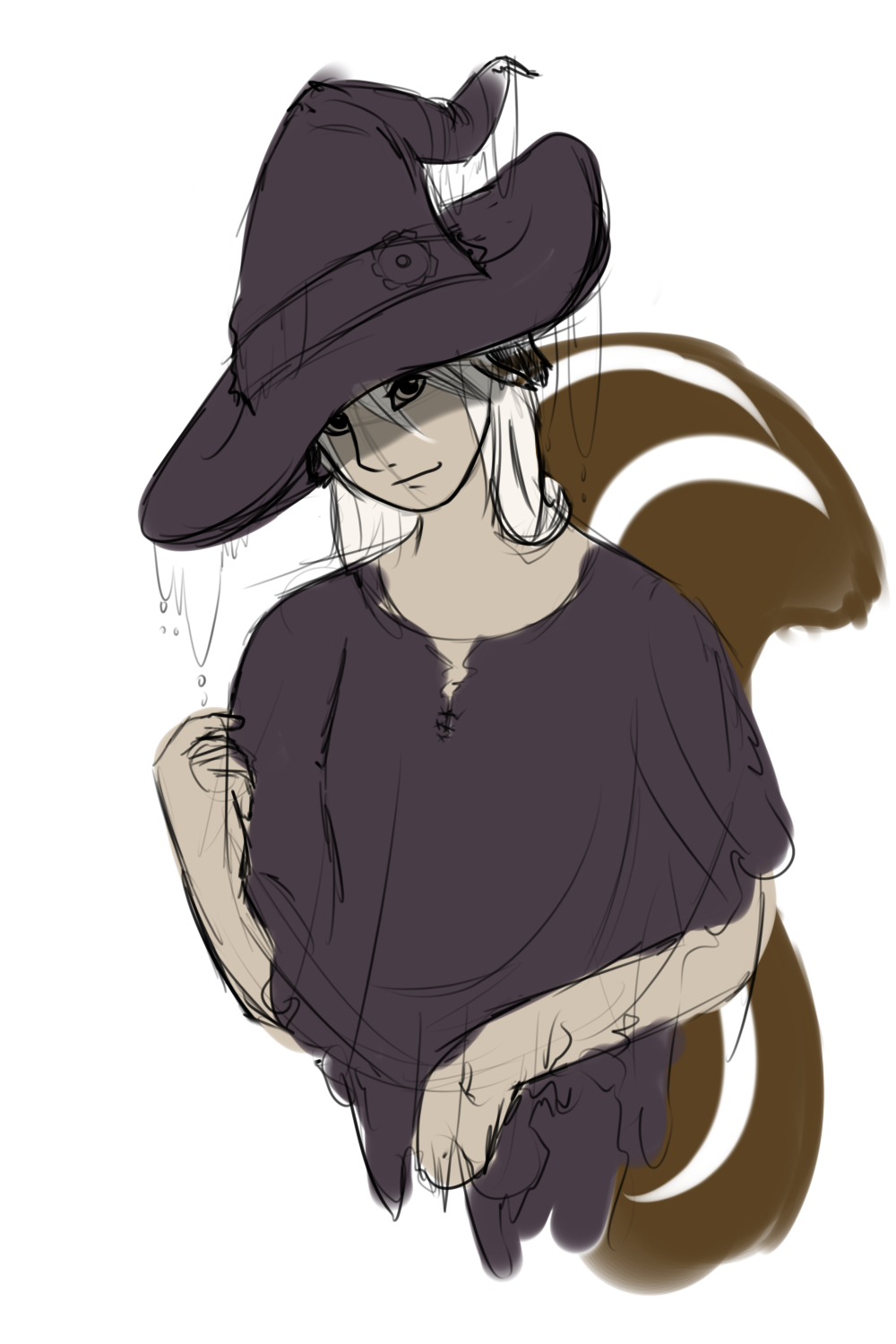 Concept art of Neco back when I didn't know if I'd have human or anthro characters. She didn't have much going for her besides outfit ideas.