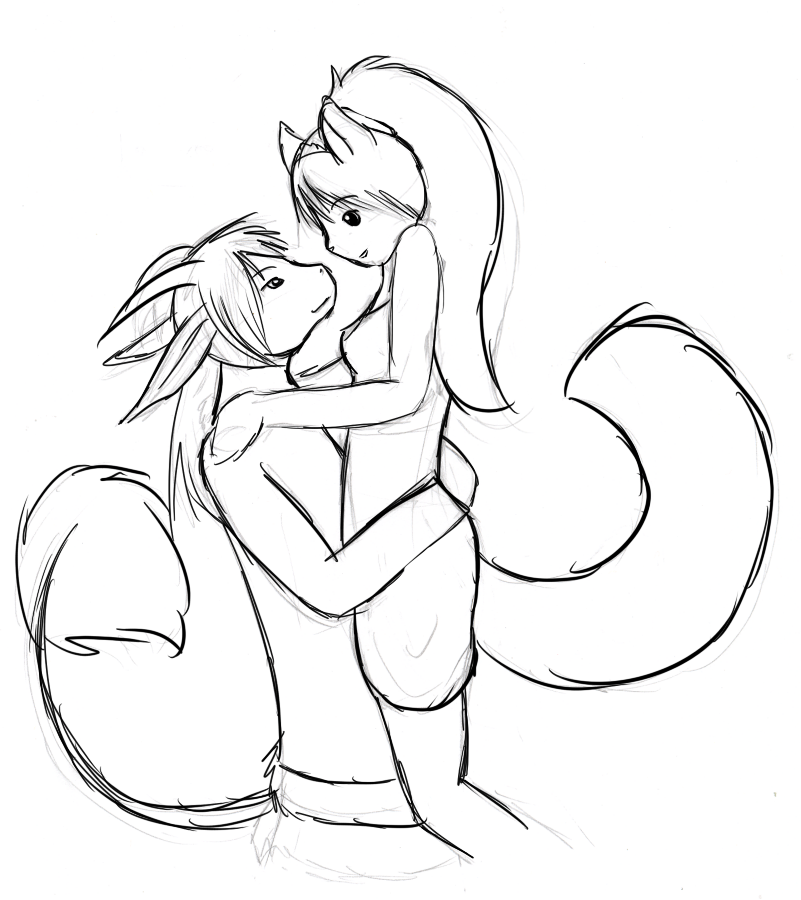 A sketch of Niu and her first ex. Their relationship didn't last long, but she was rather smitten with him.