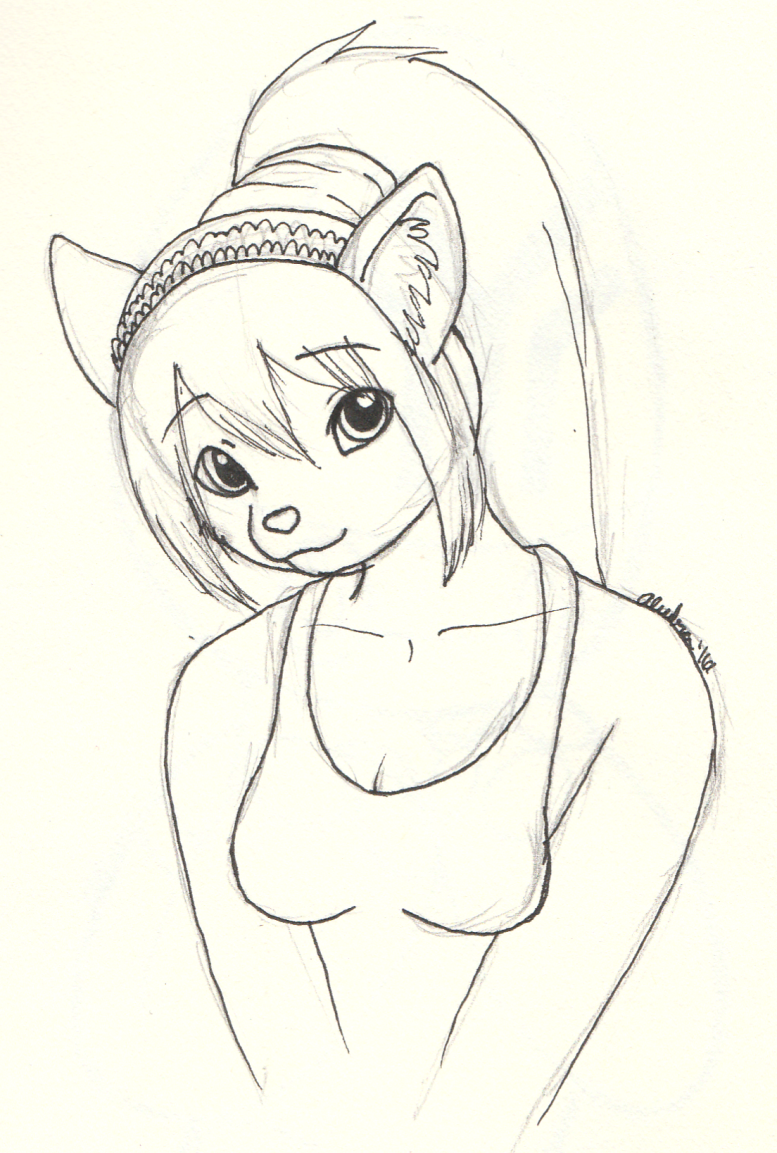 A quick sketch of Niu with a hasty outline.