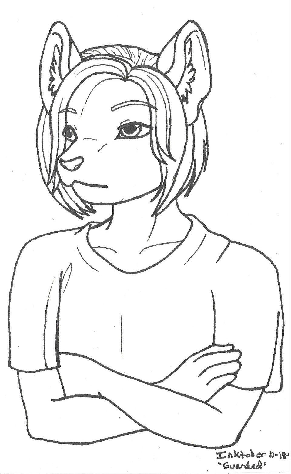 OC-tober art of Orion, with the prompt Guarded. Since Orion's original idea, and first jobs were a bodyguard, he was the first to come to mind.