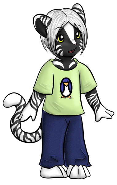 My first concept of Orion, which was actually supposed to be him as a toddler. So, not a chibi for once! The black and white pelt, plus his name made him fitting for the nickname Orio.