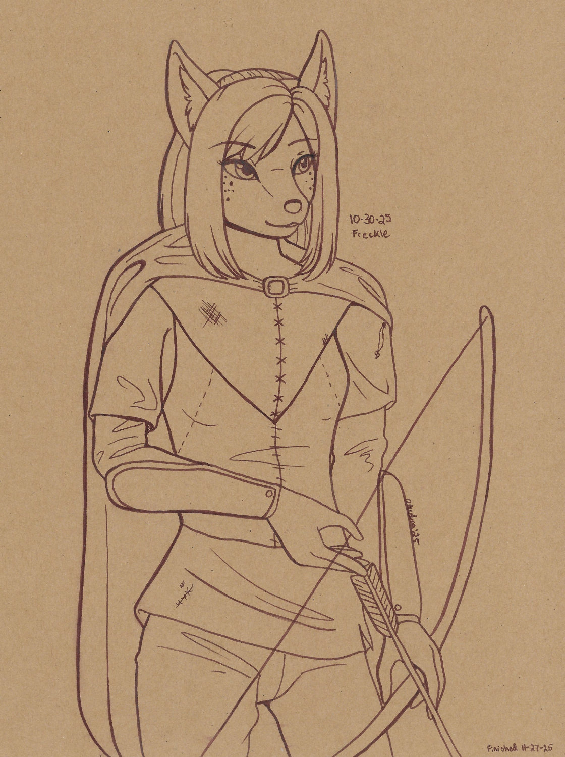 OC-tober art of Owl, with the prompt Freckle. One of Owl's prominent features is her freckle-like spots, which are only shown on her cheeks here, but are absolutely all over her design.