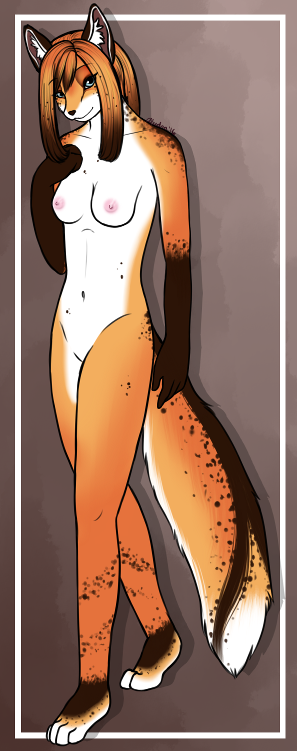 Content Warning: Non-sexual Nudity. Well, I adored her previous design and pose so much, that I ended up refining it years later, but more fitting of the style I wanted.