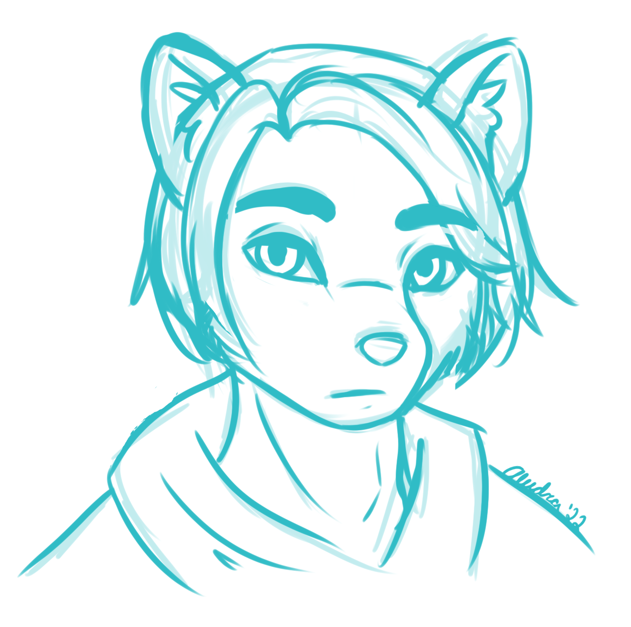 Quick sketch of Parker, mostly cause I wanted to see how bold his eyebrows were without his glasses.
