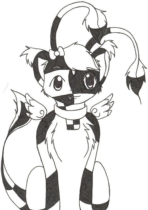 Old art of Pique, back when she was a checkered aisha on Neopets.