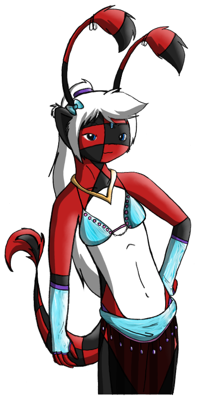 Me and my roleplay friends had an idea to give our characters bellydancer costumes. It was one of Pique's proudest moments at the time, given that she's flat chested and was eager to show anything off.