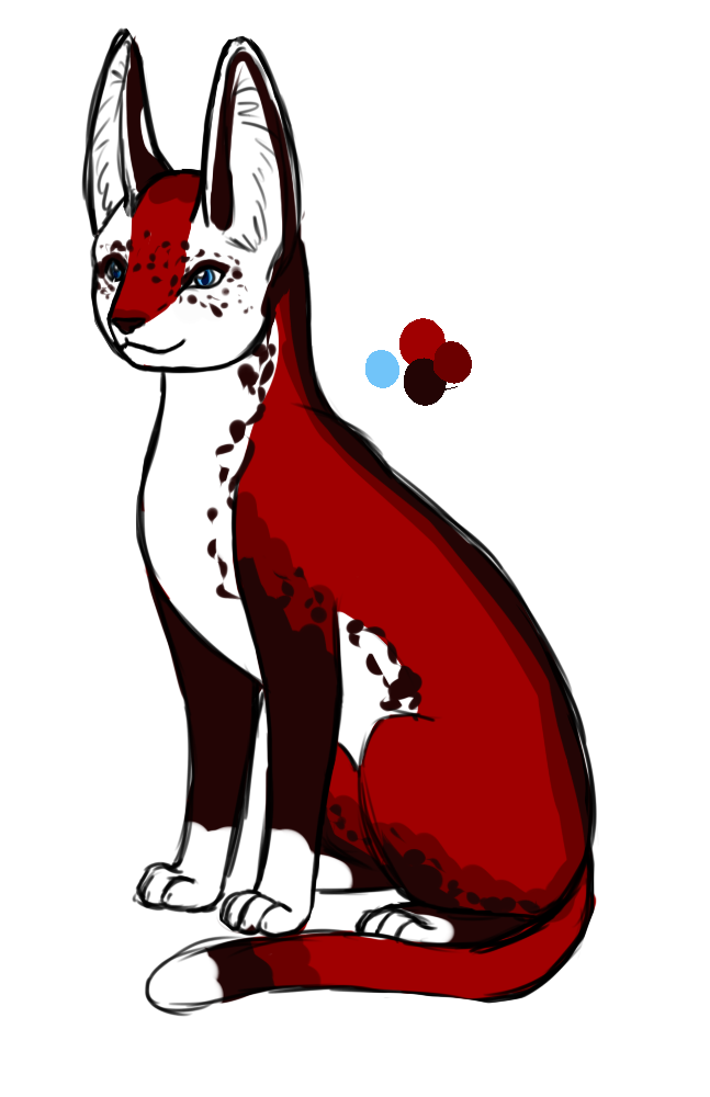 After several years of not drawing Pique, I gave her a design overhaul, using this serval base to figure out her markings, and eventually changed her name from Peekier to Pique.