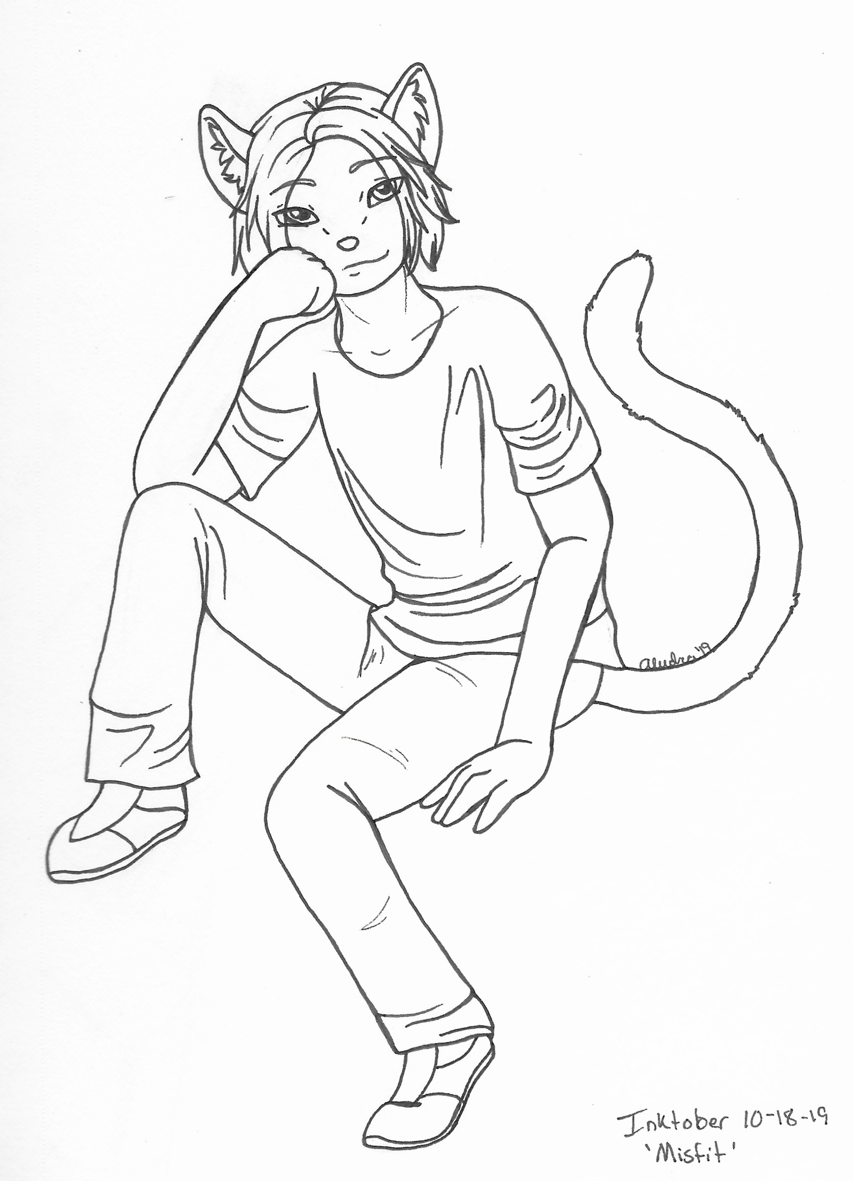 OC-tober art of Raul, with the prompt Misfit. A redraw of Raul's first image, though I don't think I did a good job redrawing it. Traditional art needs a better undo button.
