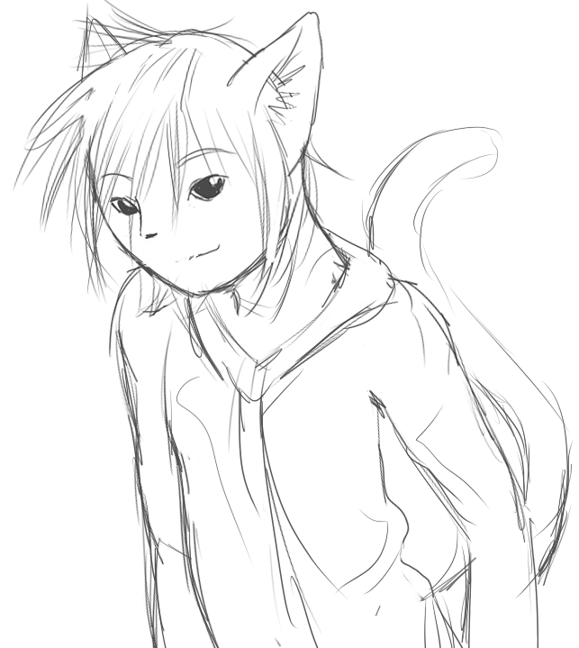 One of my first concepts of Raul, with his staple sly grin.