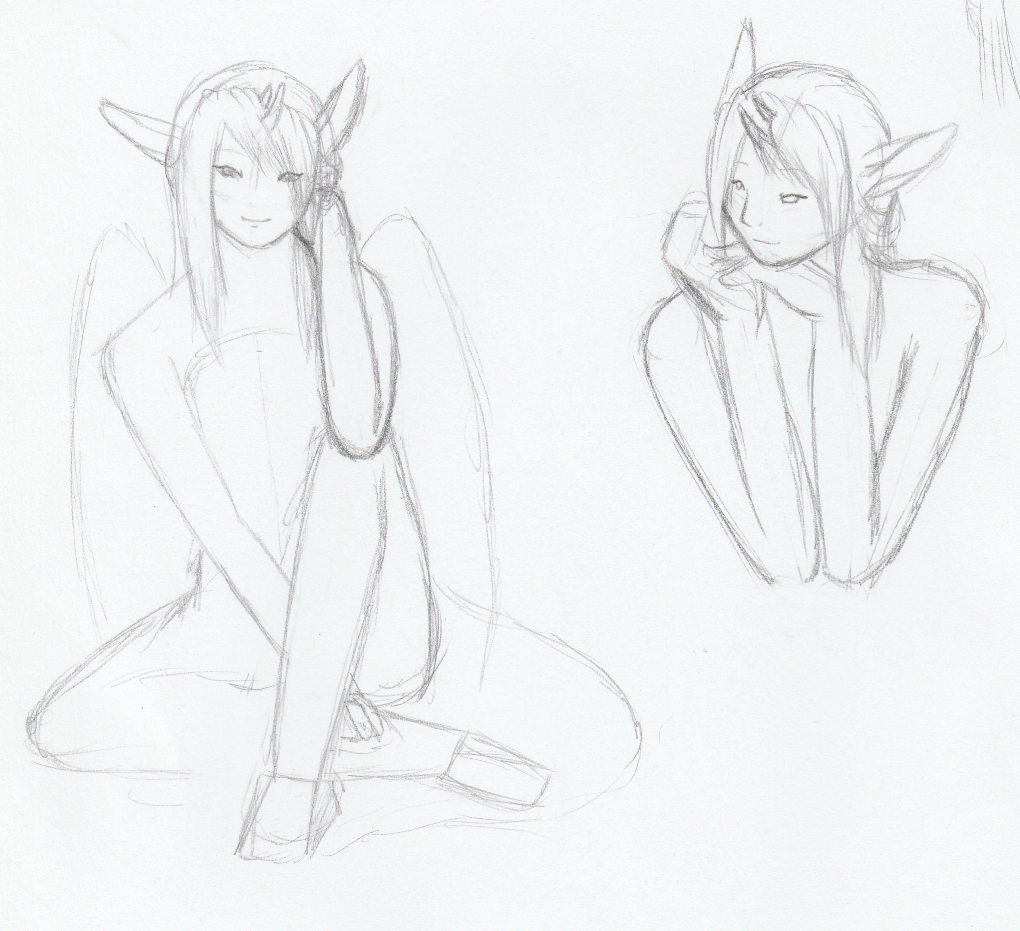 Some quick pencil concepts of Rift, using magazine poses for references.