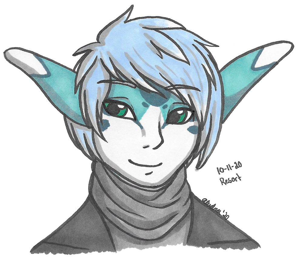 OC-tober art of Rino, with the prompt Resort. He owns a resort, and thus was the first that came to mind.