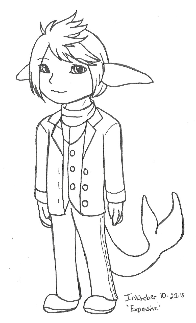 OC-tober art of Rino, with the prompt Expensive. He's one of my more wealthy characters, owning a resort and all, so he's who first came to mind with the prompt.