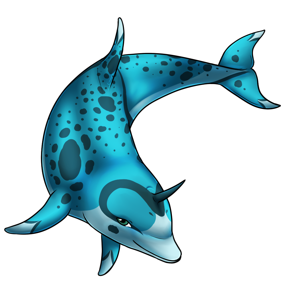 Rino as a dolphin, back when I didn't know if I should draw my characters as animals, anthros or humans.