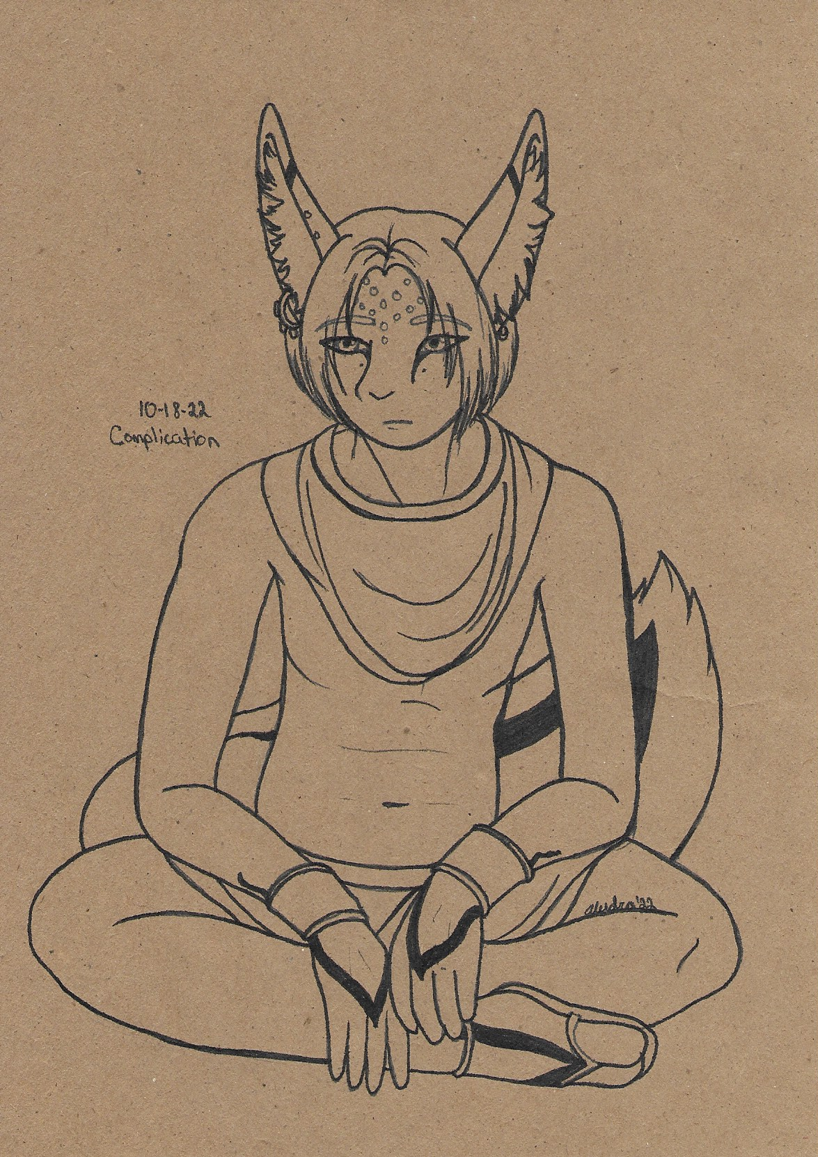 OC-tober art of Rook, with the prompt Complication. I imagine working with Rook to be an absolute nightmare. Trying to get a rain god to make it rain when he refuses to.