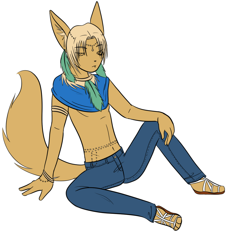 A fullbody concept of Rook that went unfinished. The jeans seem so out of place looking at them years later.