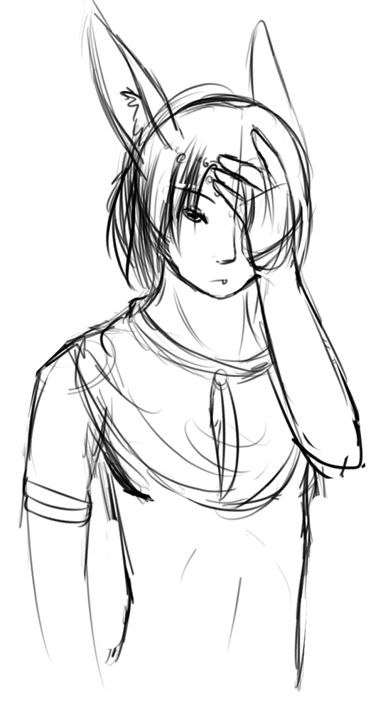 A quick sketch of Rook, possibly after a nap. He seems very tired.