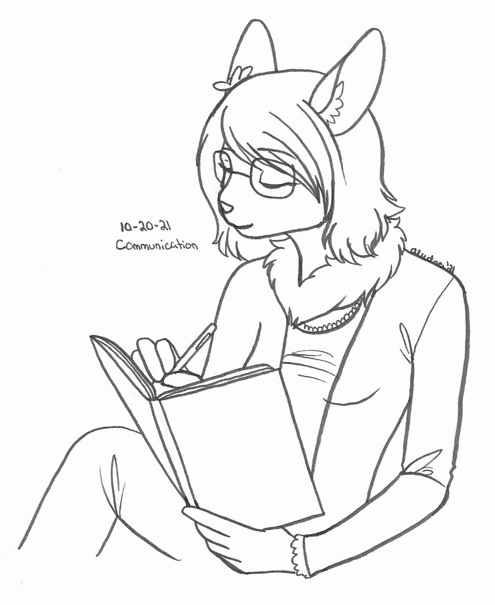 OC-tober art of Sadie, with the prompt Communication. Being orderly is a way to communicate to others with notes. I can't imagine her being very talkative though.