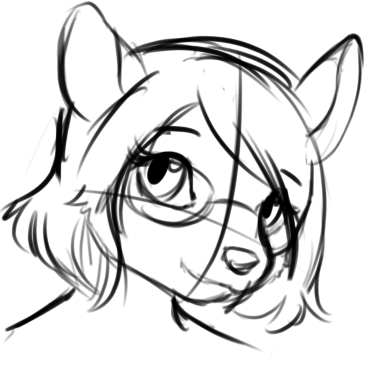 A quick headshot sketch of Sadie to get an idea for her face and hair.