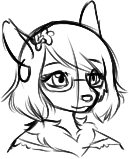 Another quick but more accurate headshot of Sadie's design with her cute small face.