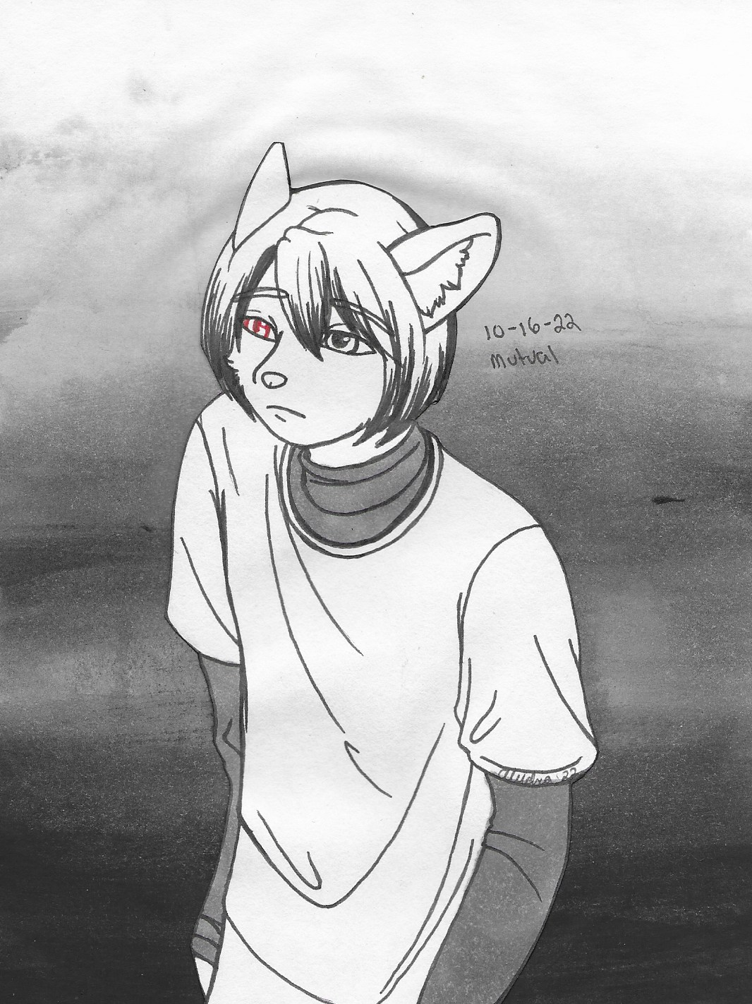 OC-tober art of Schism, with the prompt Mutual. Given that he's meant to be a fusion between him and his brother's souls, I figured he'd fit the prompt.