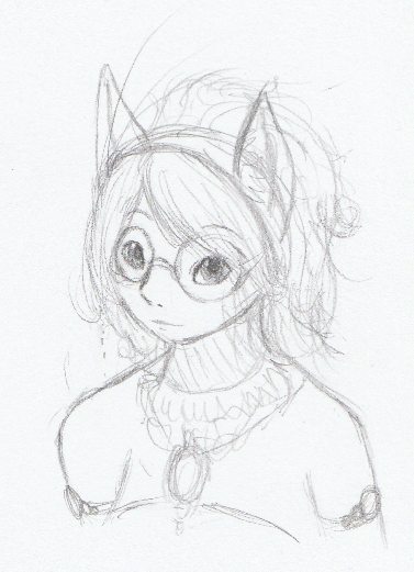 A headshot of Skye, before I allowed myself to draw her in a proper anthro form.
