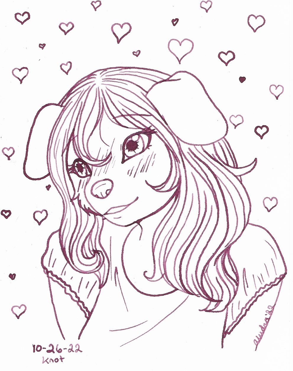 OC-tober art of Tey, with the prompt Knot. A lover's knot came to mind, so my little cupid is who I picked.