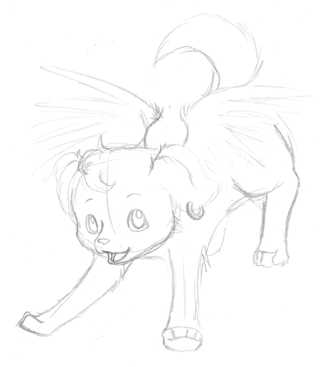 A dog version of Tey to match her petsite form. It was fun emphasizing her slightly curly hair.