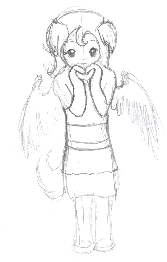 A little chibi of Tey making a heart shape with her hands.