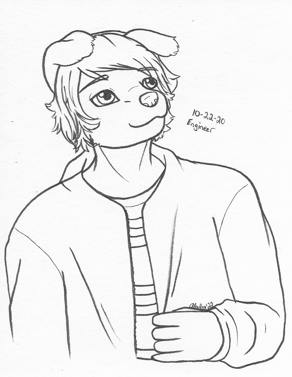 OC-tober art of Thalo, with the prompt Engineer.  He's got both the creativity and logic of an engineer, even if I don't think he's a professional at it.