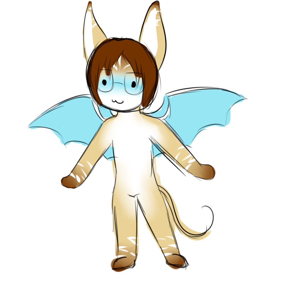 A scribble concept of Todd with another slight update to his design, this time adding some brown points to his extremities, which were loosely based on a cat.