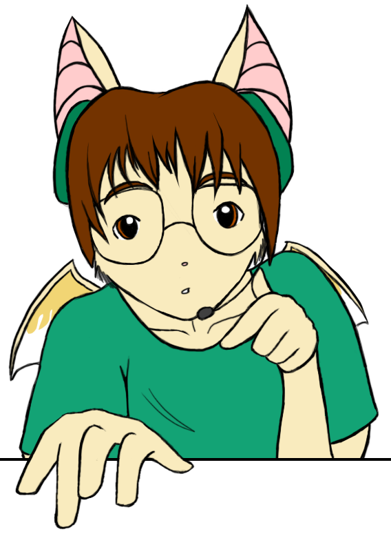 My first concept of Todd, possibly playing a PC game. With an invisible keyboard, because I didn't feel like drawing one heh.