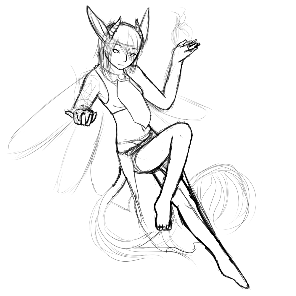 A concept of Torch as a fire dancer, before she gained her skittish personality.