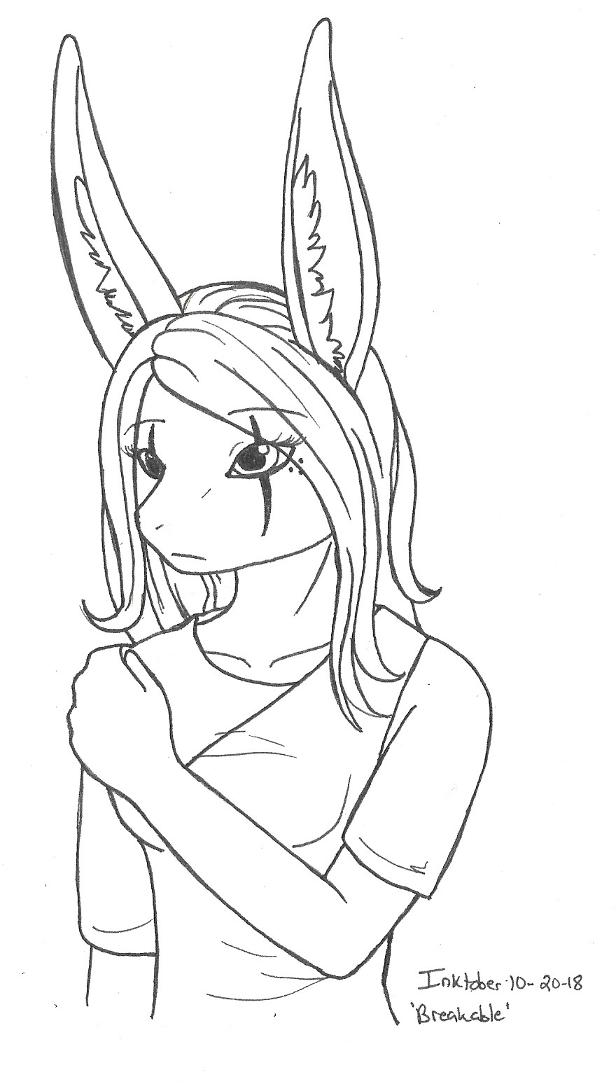 OC-tober art of Unique, with the prompt Breakable. While her doll idea was scrapped, I did keep the idea of her being fragile like a porcelain doll.