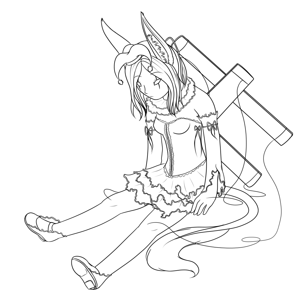 A super early design of Unique, when I wanted to make her into a small marionette doll that was given life.