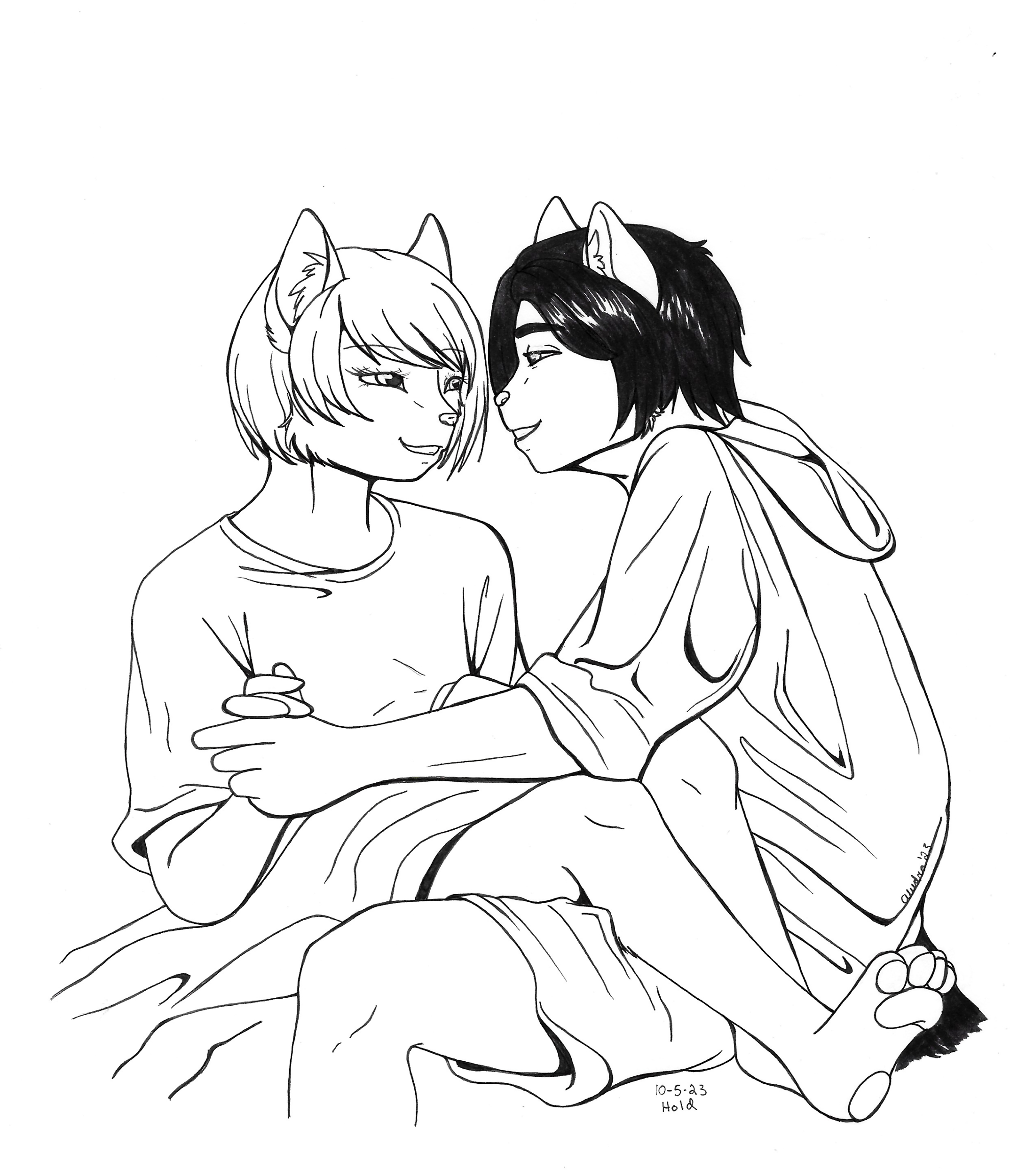 OC-tober art of Parker and Vivian for the prompt Hold. Really proud of the line weights in this one.