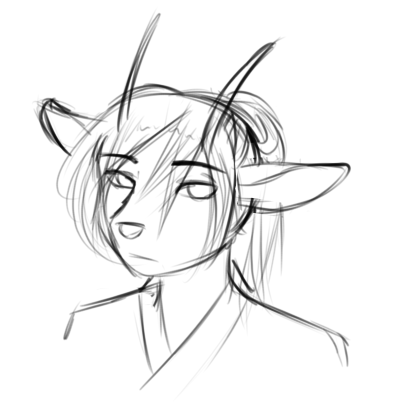 Quick scribbles of Wake, trying to get his design in mind again.