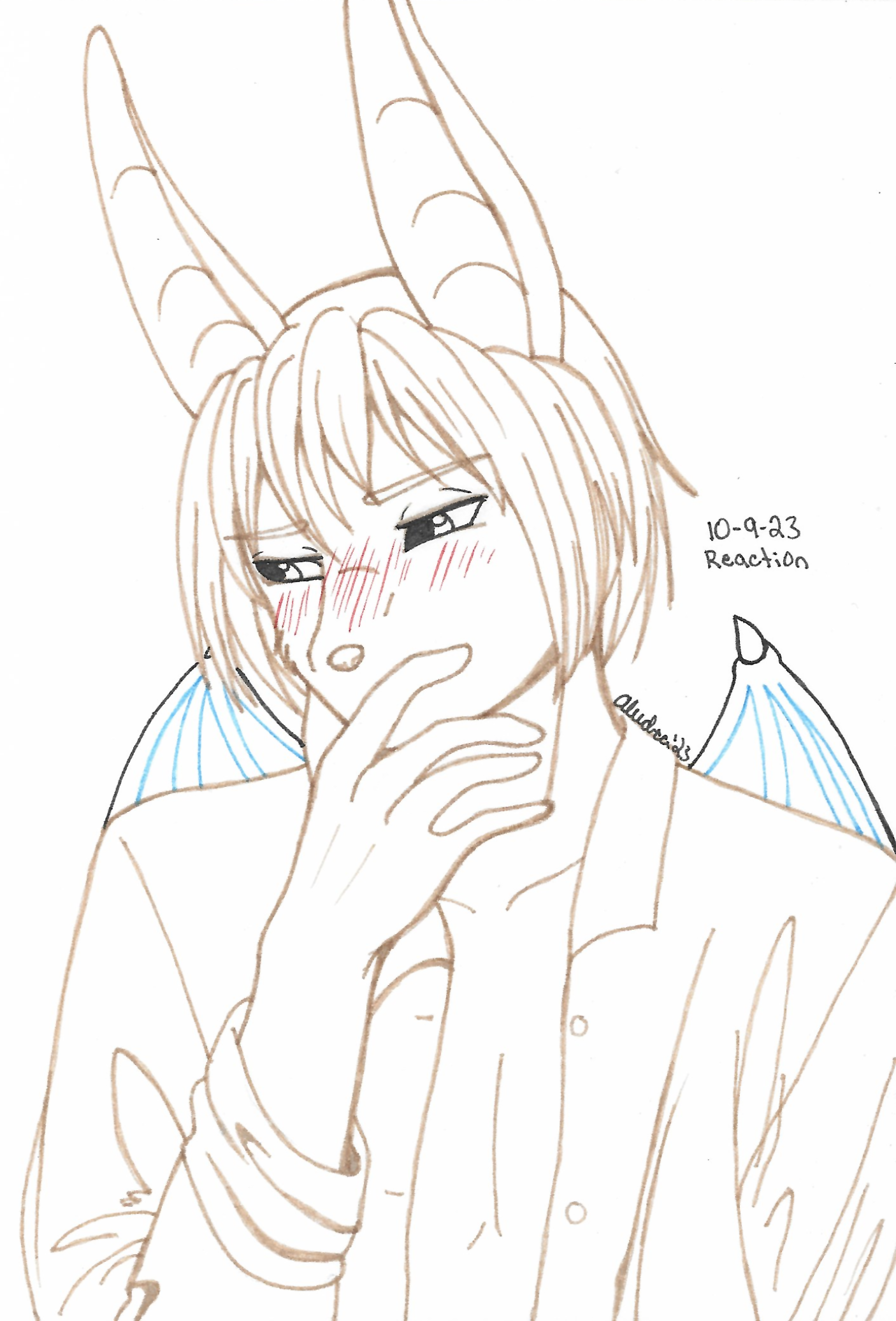 OC-tober art of Westin, with the prompt Reaction. Getting an embarrassed reaction out of Westin is pretty easy, especially for Emi.