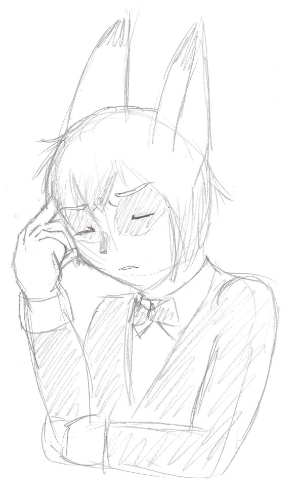 A quick sketch of Westin having delt with way too much unnecessary stress in a single work day.