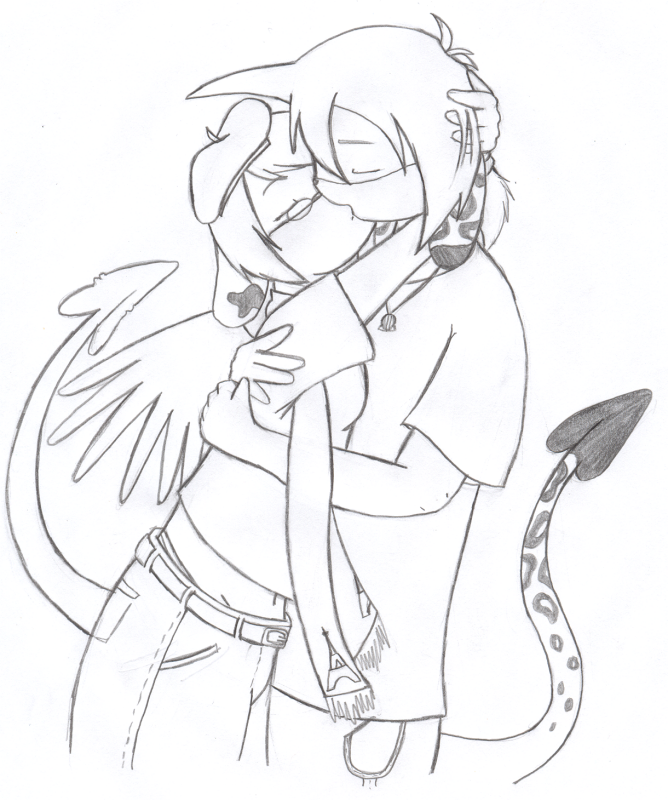 Yuki and his ex sharing a kiss during an embrace. Safe to say they were fully comfortable with each other by then.