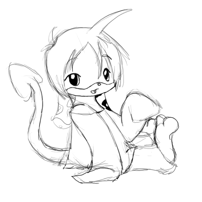 A cute chibi Yuki in a very oversized shirt.