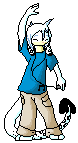 A little pixel sprite of Yuki doing a dance while listening to music.