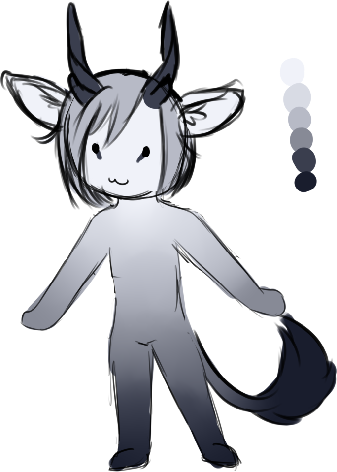 A scribble concept of Yukon, showing his rather simplistic markings, but that gentle grey fade fits him so well.