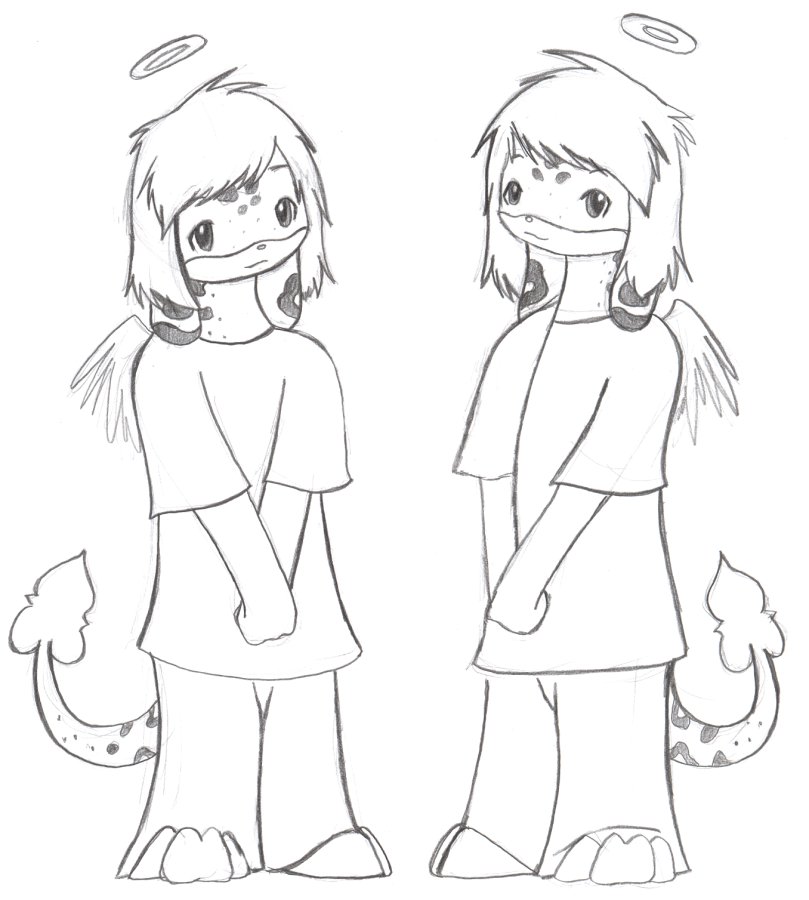 A very early concept of Zak, back when he was meant to be Yuki's son and had a mischievious twin sister that my old roleplay friend owned.