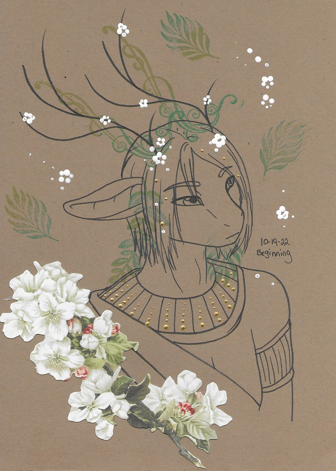 OC-tober art of Zenith, with the prompt Beginning. With him being based around plants, and plants having new beginnings all the time, I picked him for this prompt. Also got to use some of my fancy stamps to add a bit of color to him.